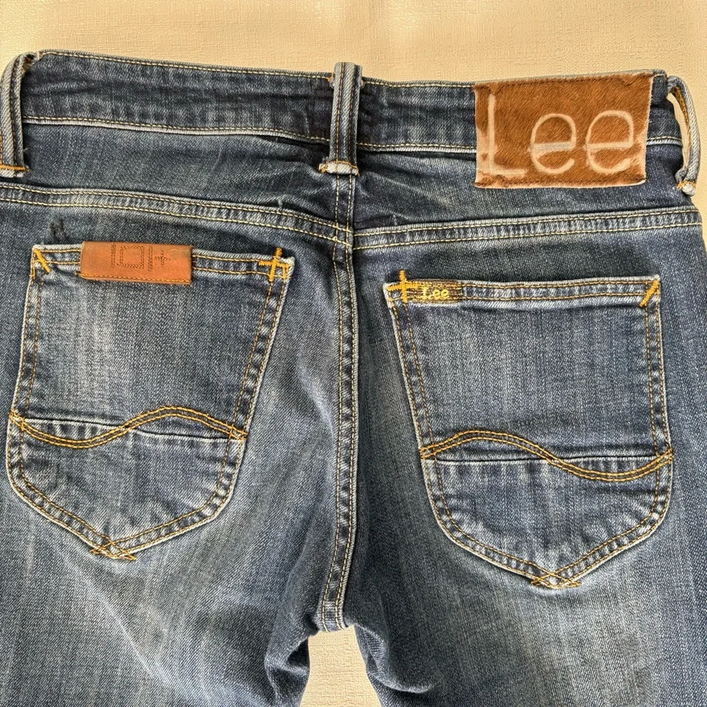 Lee‎ 101+ Heritage Jeans Hair-on-Hide Leather Patch  Blue Tonal Stitch size 29 - Picture 7 of 16